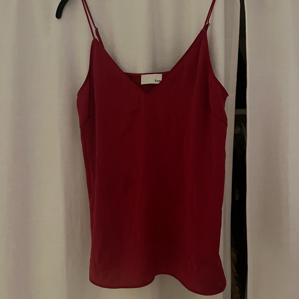 Aritzia Wilfred satin red cami